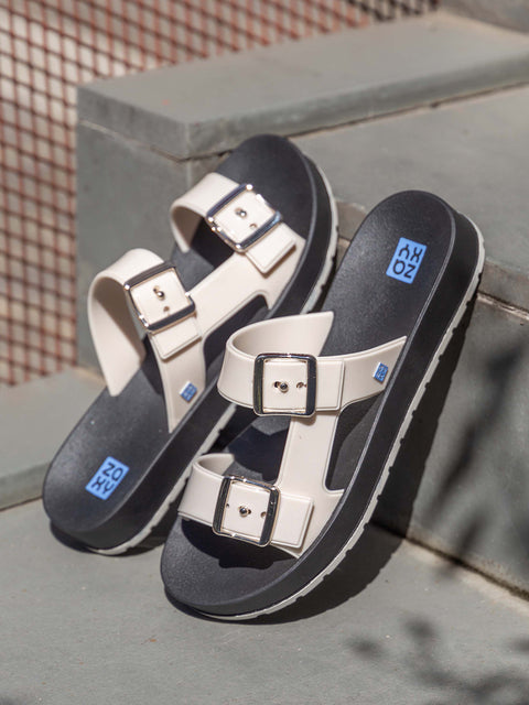 Zaxy Flash Slide - Off White/Black