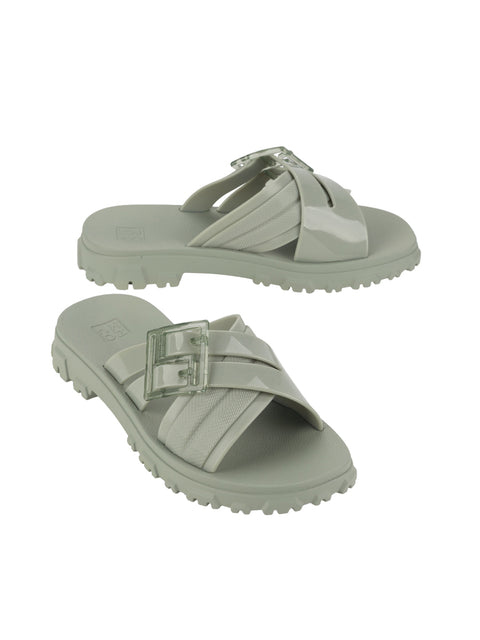 Zaxy Bliss Slide - Light Green Military