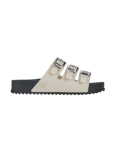 Zaxy Cross Slide - Off White/Black