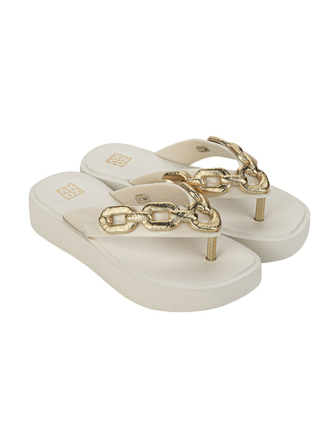 Zaxy Chain Tam - Off White/Gold