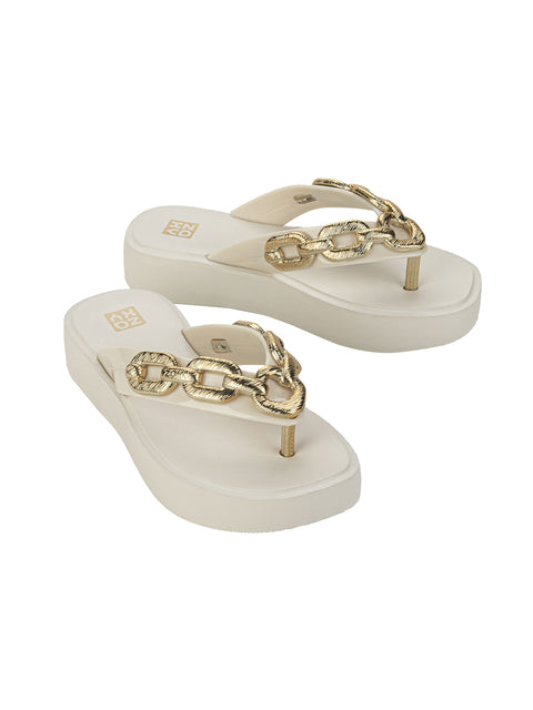 Zaxy Chain Tam - Off White/Gold