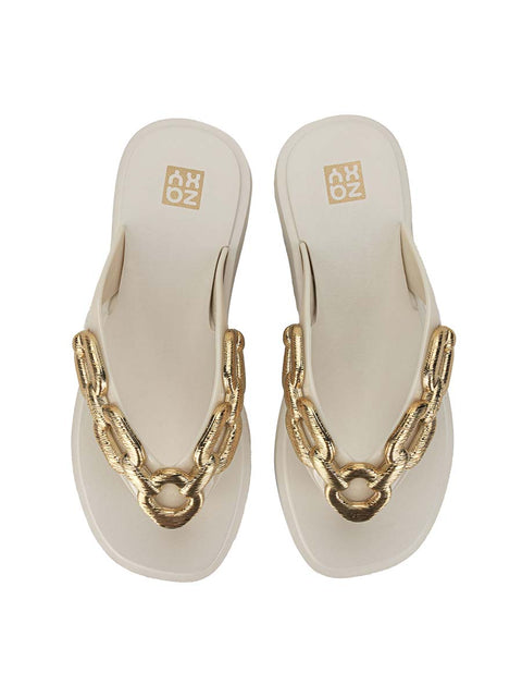 Zaxy Chain Tam - Off White/Gold