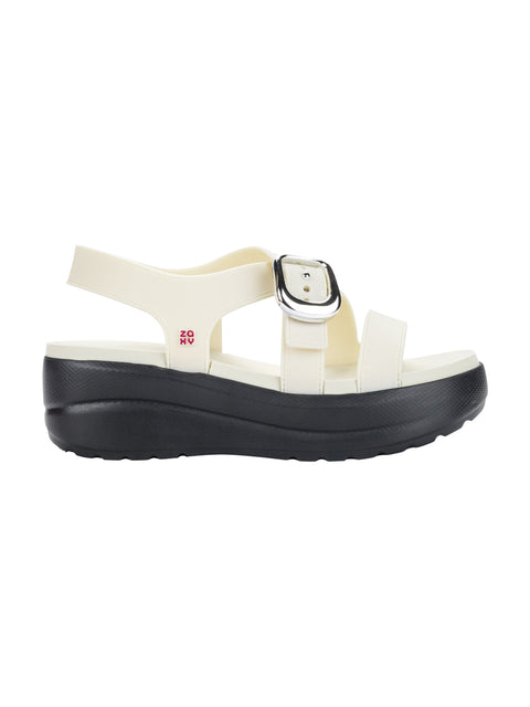 Zaxy Flow Up Sandal - Off White/Black