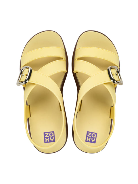 Zaxy Flow Up Sandal - Pineapple Yellow/Brown