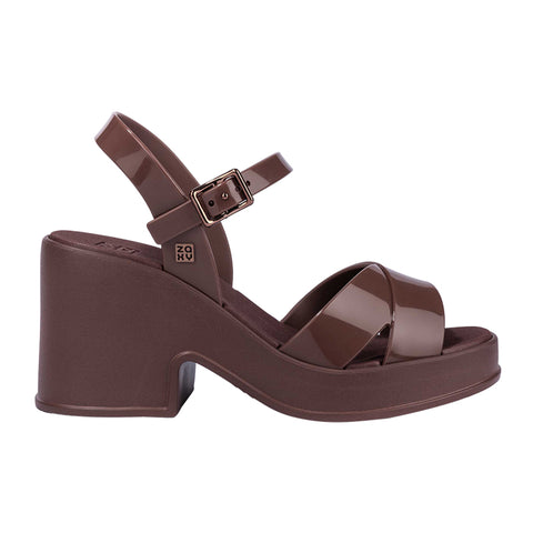Zaxy Pop Up Plat Fem - Coffee Brown