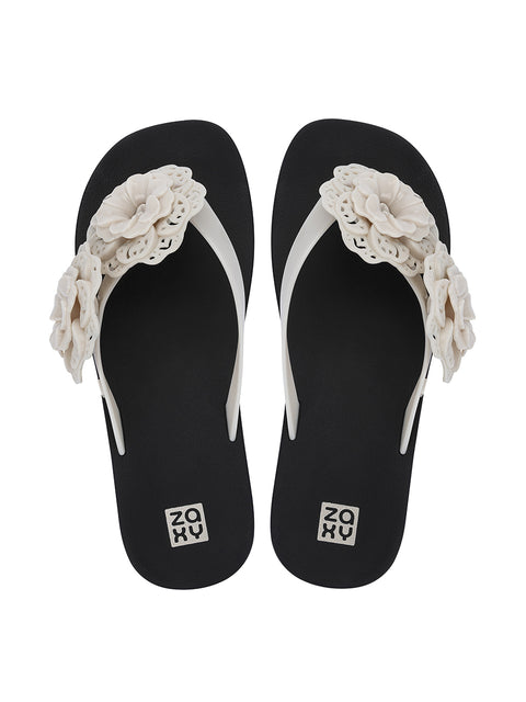 Zaxy Flowers Fem - Off White/Black