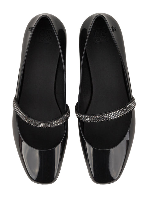 Zaxy Plie Sapatlha Rhinestones - Black